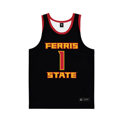 Ferris State - NCAA Men's Basketball : Mykel Bingham - Black Basketball Jersey-0
