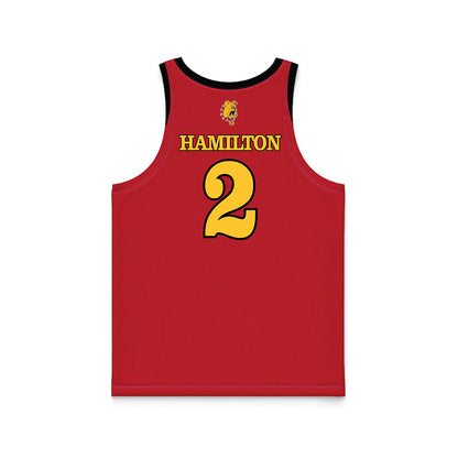 Ferris State - NCAA Men's Basketball : Tyler Hamilton - Red Basketball Jersey-1
