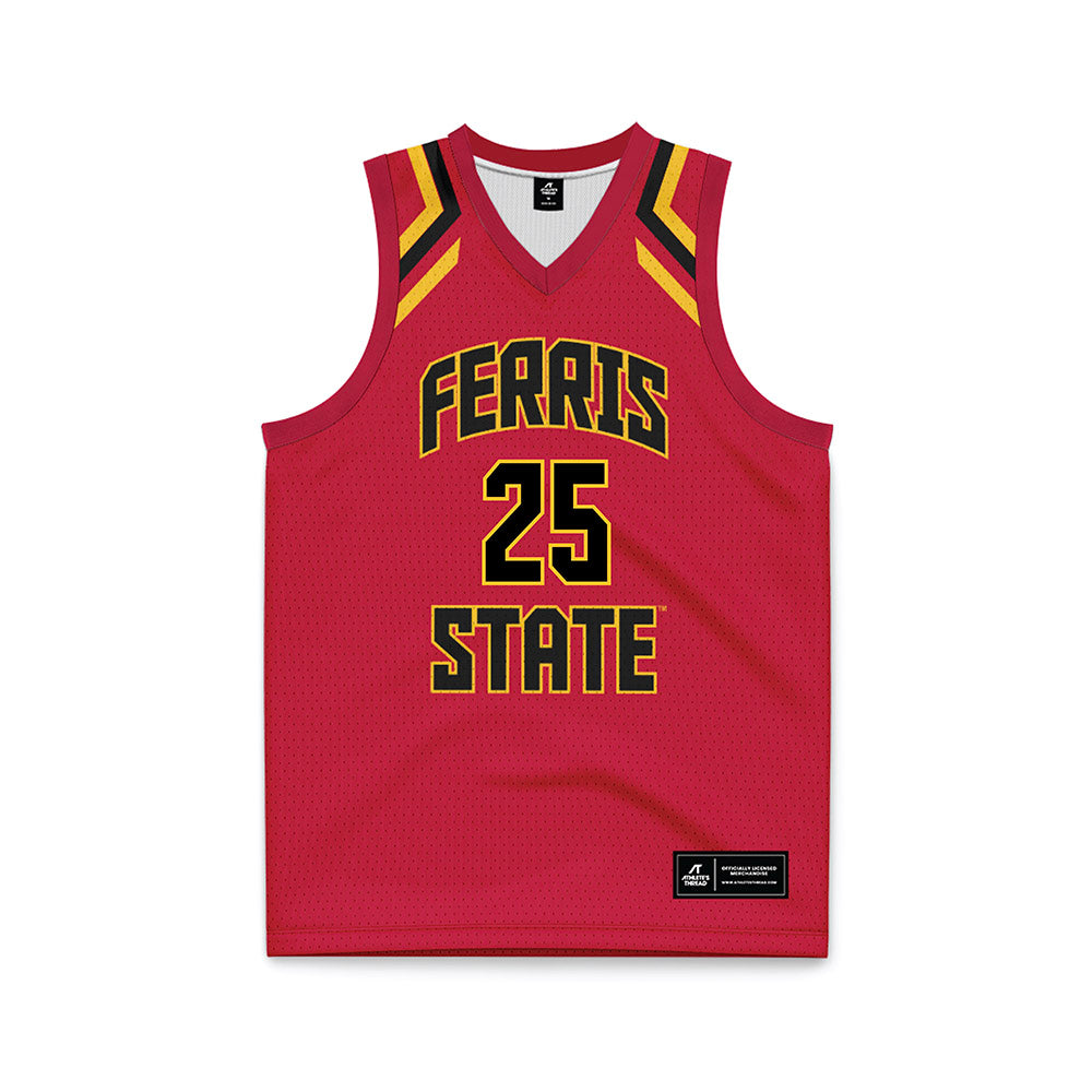 Ferris State - NCAA Women's Basketball : Mia Riley - Red Basketball Jersey-0