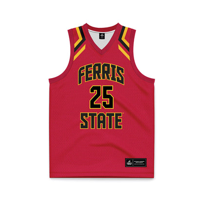 Ferris State - NCAA Women's Basketball : Mia Riley - Red Basketball Jersey-0
