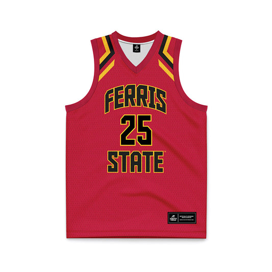 Ferris State - NCAA Women's Basketball : Mia Riley - Red Basketball Jersey-0