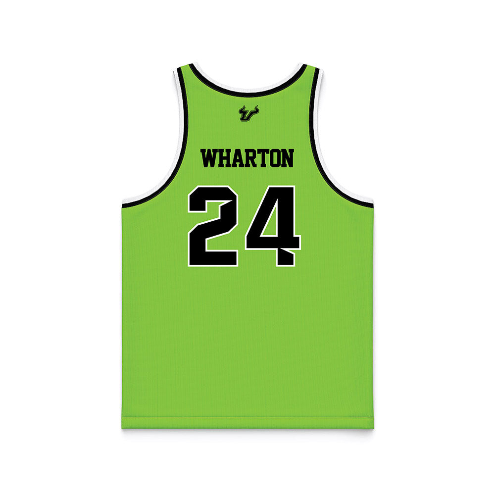 USF - NCAA Men's Basketball : Jaylen Wharton - Slime Basketball Jersey