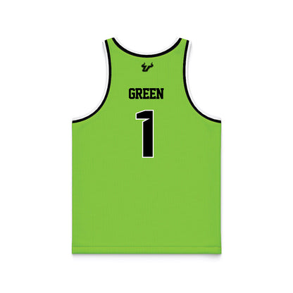 USF - NCAA Men's Basketball : De'Ante Green - Slime Basketball Jersey