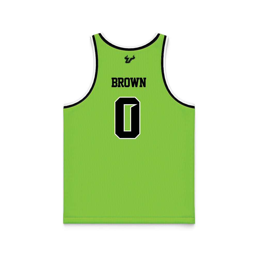 USF - NCAA Men's Basketball : Xavier Brown - Slime Basketball Jersey-1
