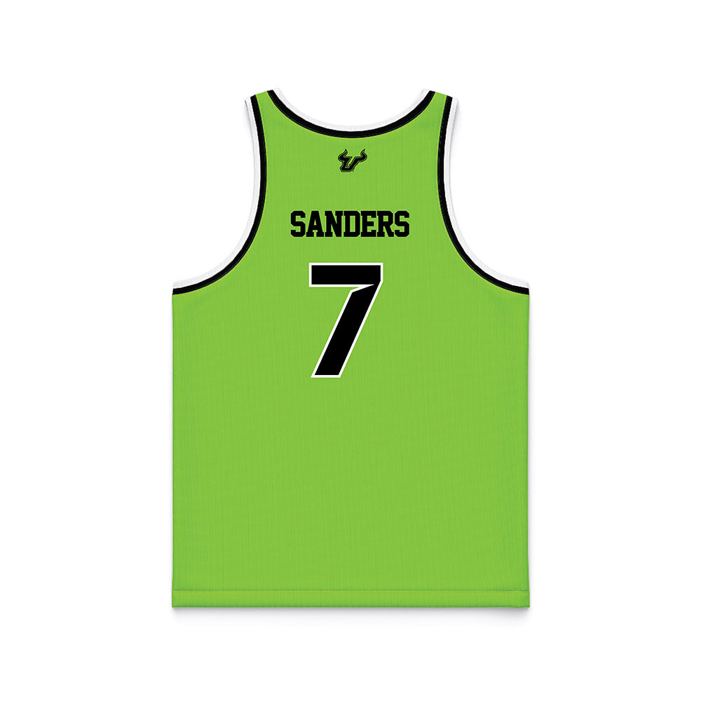 USF - NCAA Men's Basketball : Caleb Sanders - Slime Basketball Jersey-1