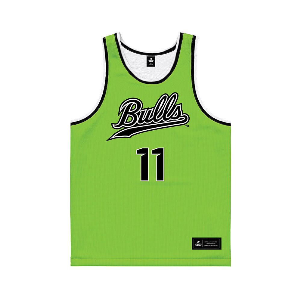 USF - NCAA Men's Basketball : CJ Brown - Slime Basketball Jersey