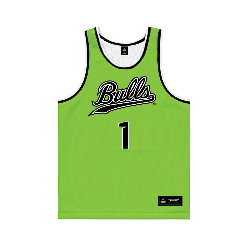 USF - NCAA Men's Basketball : De'Ante Green - Slime Basketball Jersey