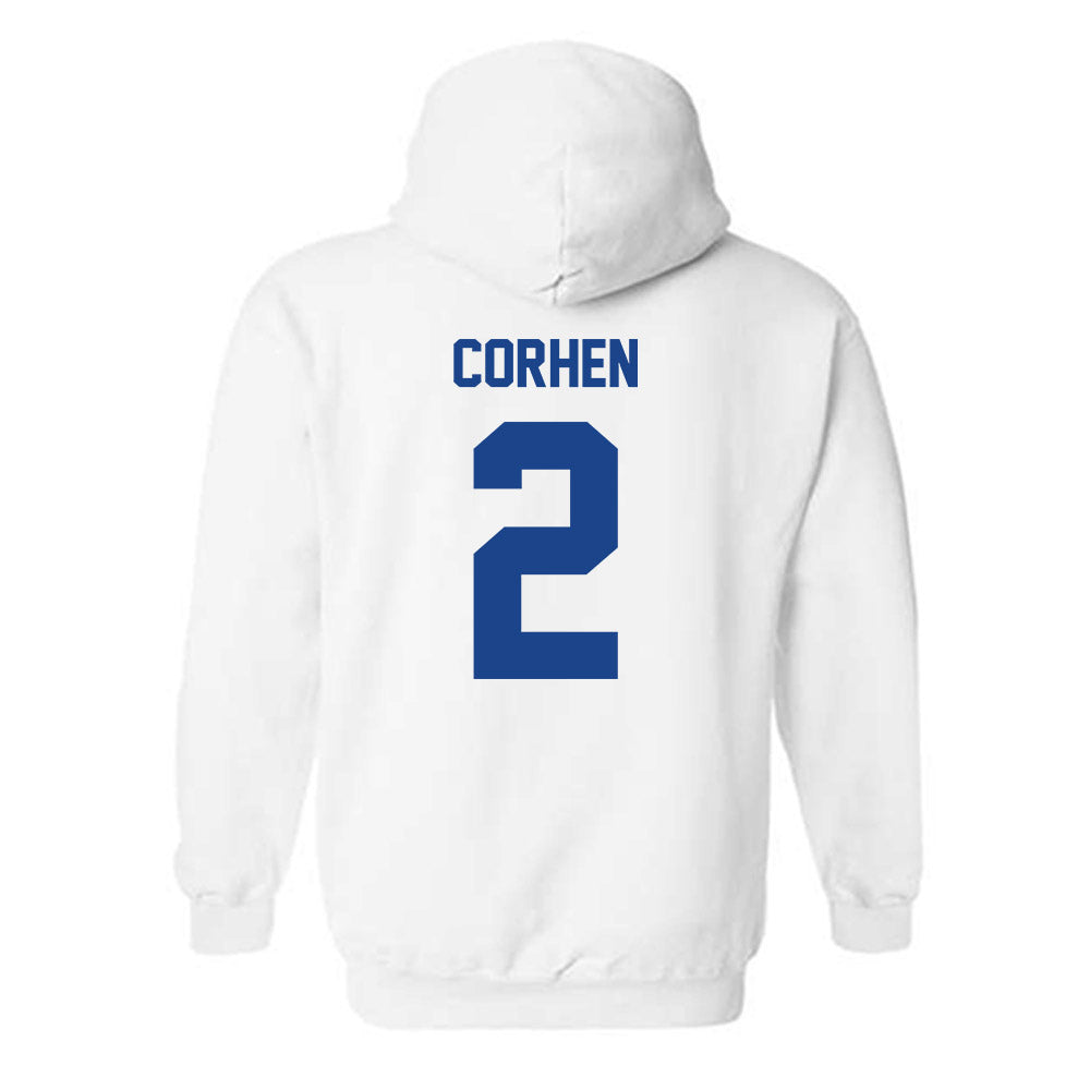 Pittsburgh - NCAA Men's Basketball : Cam Corhen - Classic Fashion Shersey Hooded Sweatshirt-1