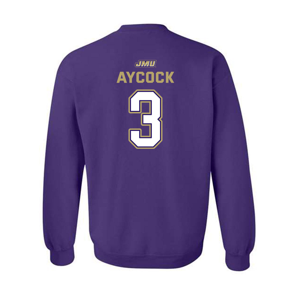 JMU - NCAA Baseball : Cameron Aycock - Crewneck Sweatshirt-1