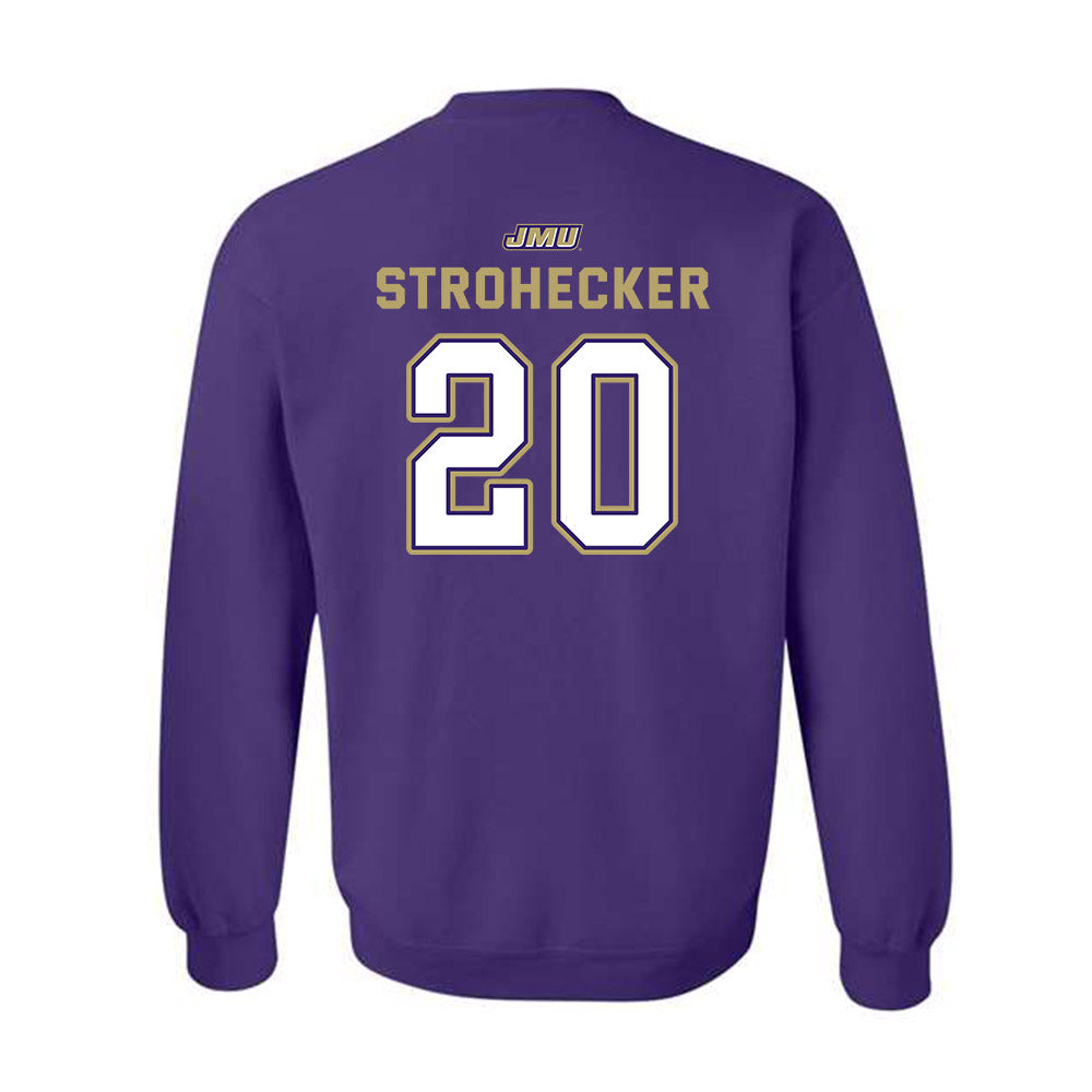 JMU - NCAA Baseball : Jonathan Strohecker - Crewneck Sweatshirt-1