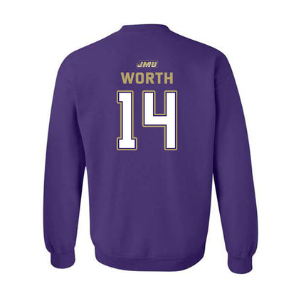JMU - NCAA Baseball : Conner Worth - Crewneck Sweatshirt-1
