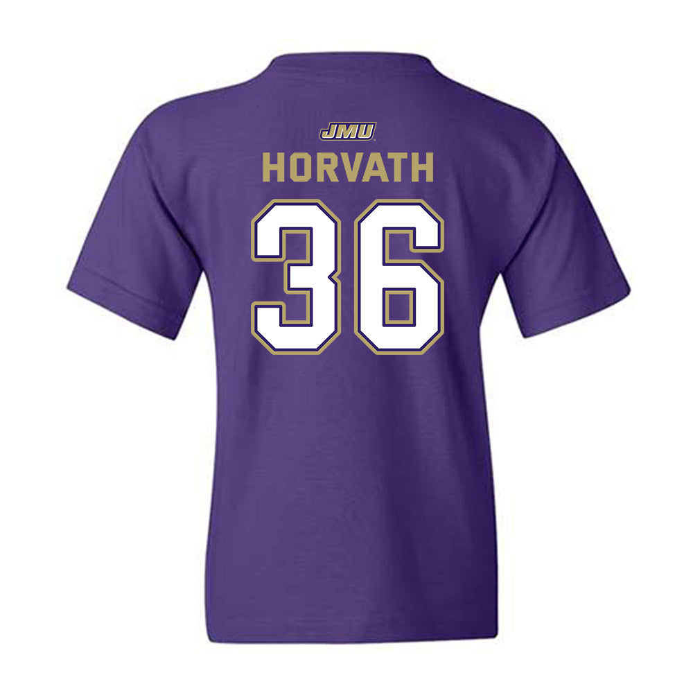 JMU - NCAA Baseball : Adam Horvath - Youth T-Shirt-1
