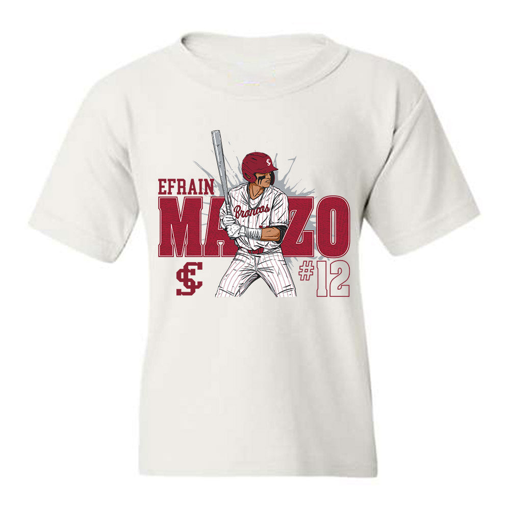 SCU - NCAA Baseball : Efrain Manzo - Individual Caricature Youth T-Shirt