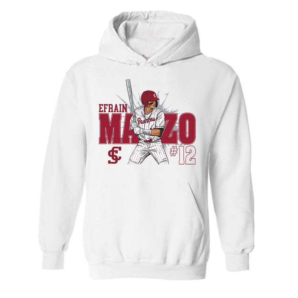 SCU - NCAA Baseball : Efrain Manzo - Individual Caricature Hooded Sweatshirt