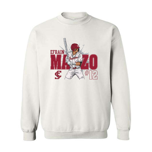 SCU - NCAA Baseball : Efrain Manzo - Individual Caricature Crewneck Sweatshirt