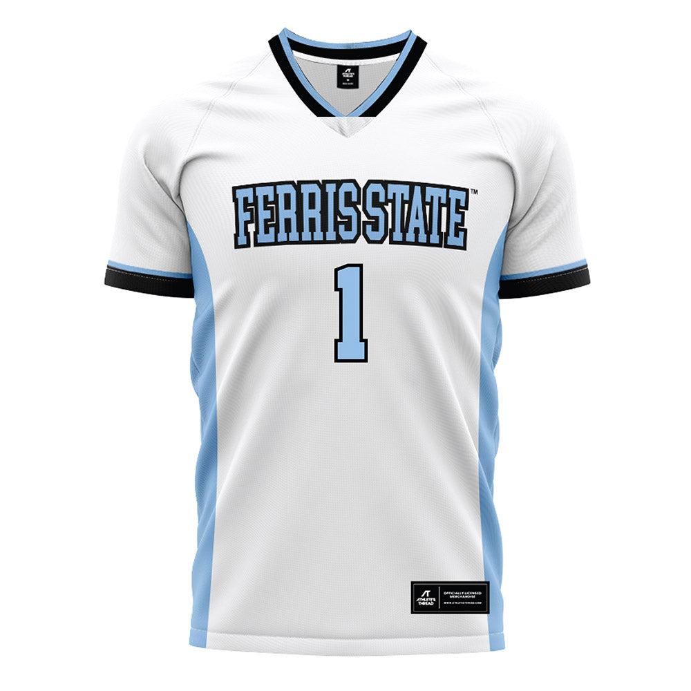 Ferris State - NCAA Women's Soccer : Korinne Ihrke - White Soccer Jersey-0