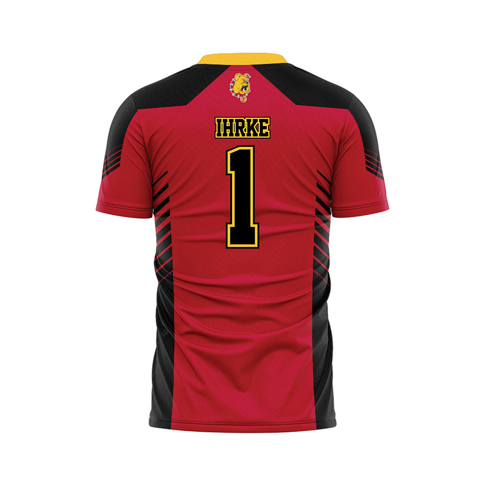 Ferris State - NCAA Women's Soccer : Korinne Ihrke - Red Soccer Jersey-1
