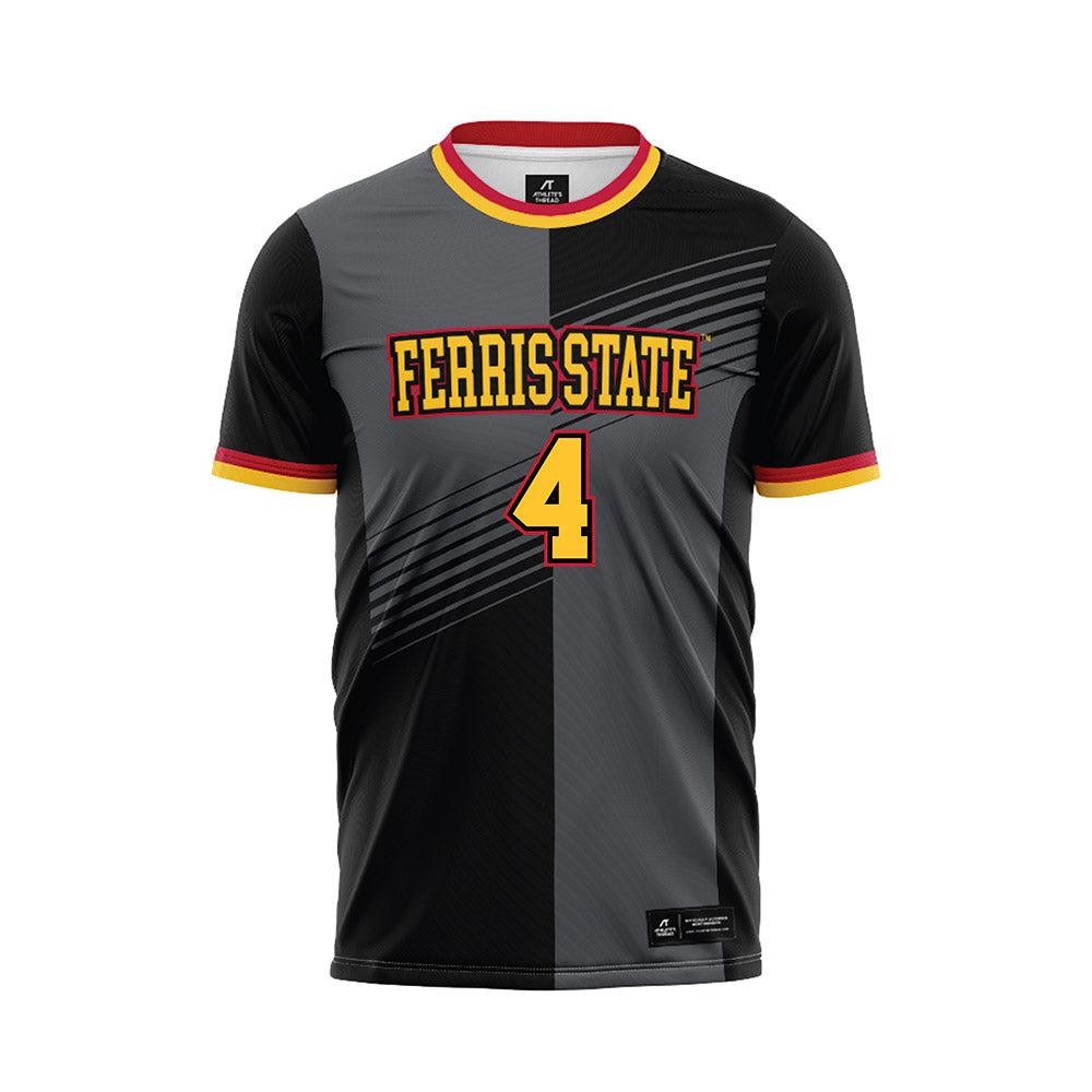 Ferris State - NCAA Women's Soccer : Bella Vallone - Black Soccer Jersey-0