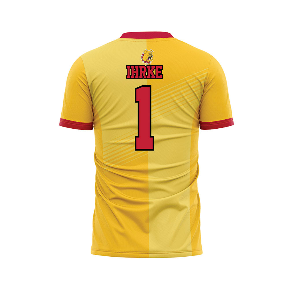 Ferris State - NCAA Women's Soccer : Korinne Ihrke - Gold Soccer Jersey-1