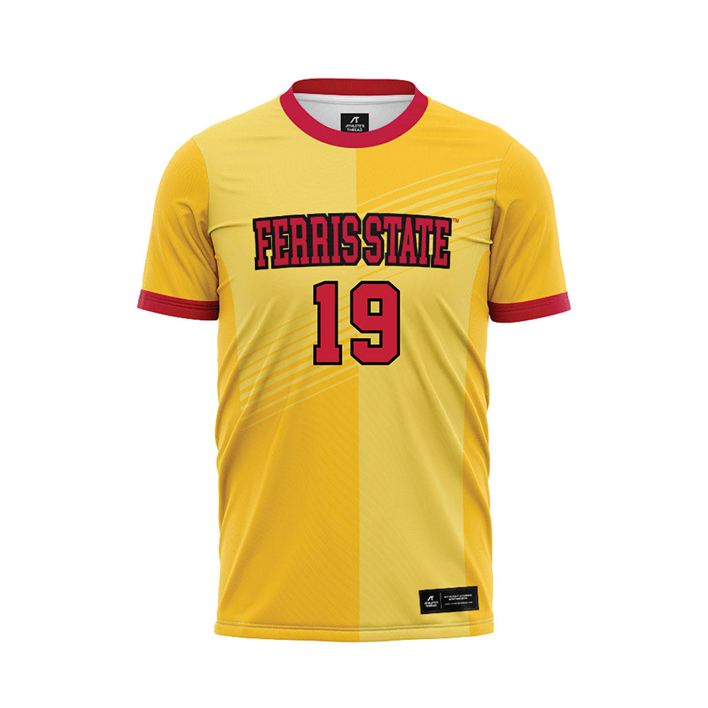 Ferris State - NCAA Women's Soccer : Allison McMahon - Gold Soccer Jersey