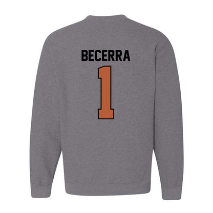 Texas - NCAA Baseball : Temo Becerra - Classic Shersey Crewneck Sweatshirt-1