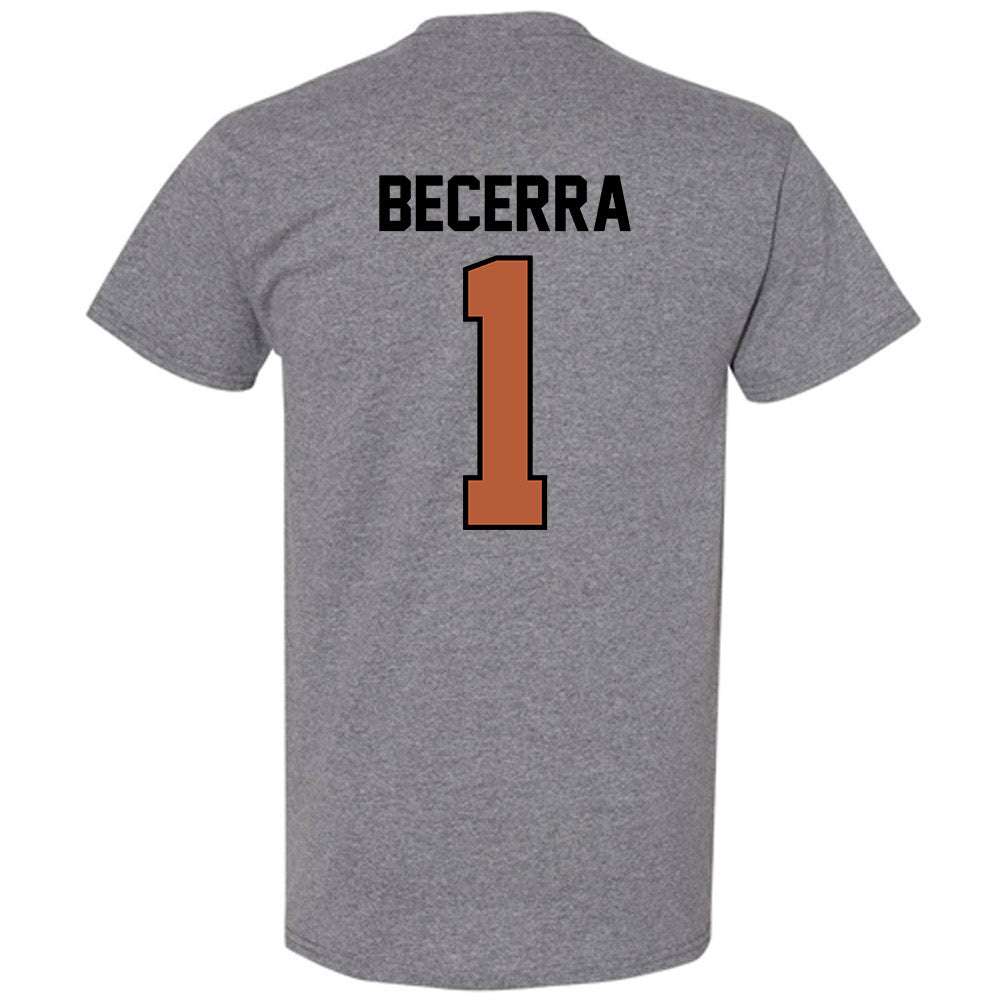 Texas - NCAA Baseball : Temo Becerra - Classic Shersey T-Shirt-1