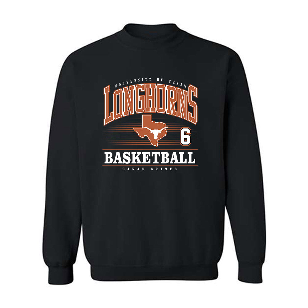 Texas - NCAA Women's Basketball : Sarah Graves - Classic Fashion Shersey Crewneck Sweatshirt-0