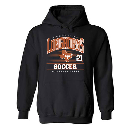 Texas - NCAA Women's Soccer : Antonette lopez - Classic Fashion Shersey Hooded Sweatshirt-0