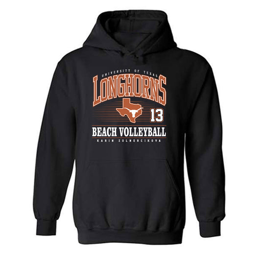 Texas - NCAA Beach Volleyball : Karin Zolnercikova - Classic Fashion Shersey Hooded Sweatshirt-0