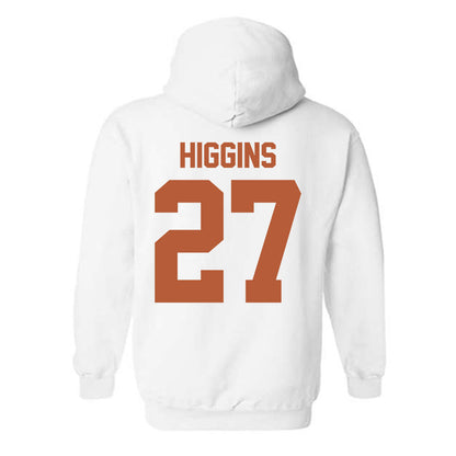 Texas - NCAA Baseball : Cal Higgins - Sports Shersey Hooded Sweatshirt-1