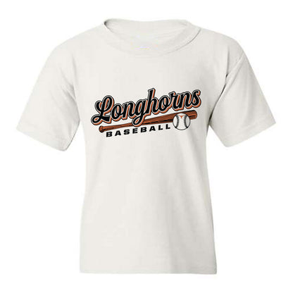 Texas - NCAA Baseball : Cal Higgins - Sports Shersey Youth T-Shirt-0
