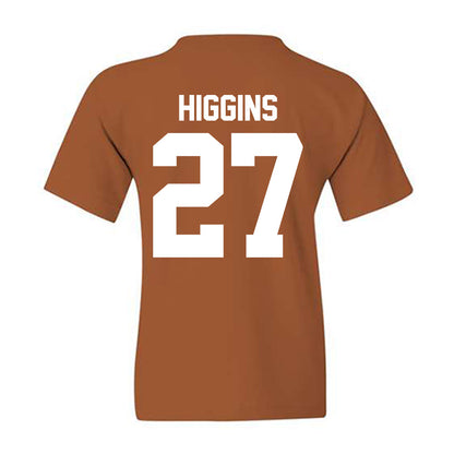 Texas - NCAA Baseball : Cal Higgins - Sports Shersey Youth T-Shirt-1