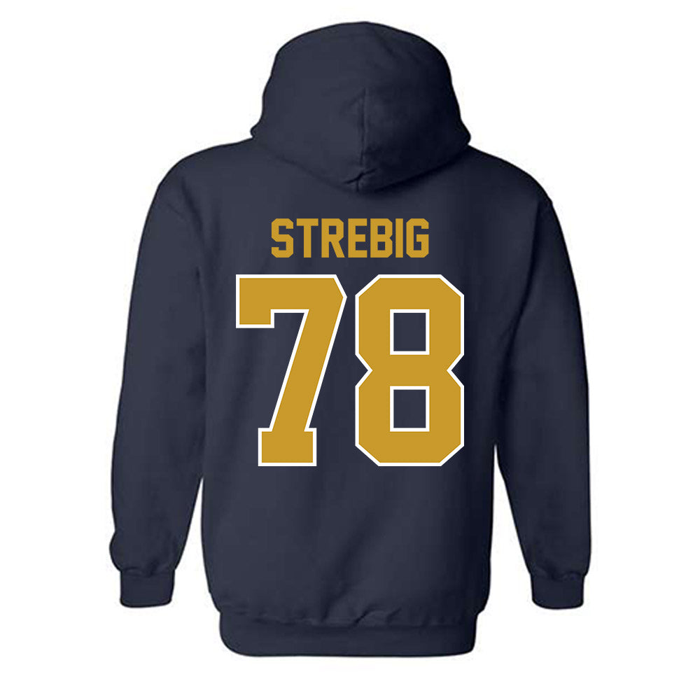 Notre Dame - NCAA Football : Owen Strebig - Classic Shersey Hooded Sweatshirt-1