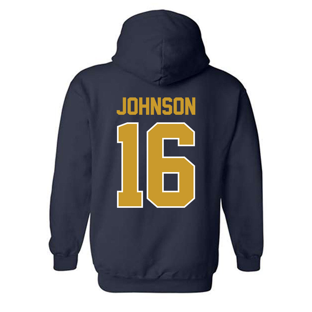 Notre Dame - NCAA Football : Tae Johnson - Classic Shersey Hooded Sweatshirt-1