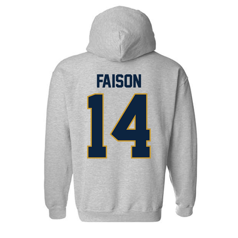 Notre Dame - NCAA Men's Lacrosse : Jordan Faison - Classic Shersey Hooded Sweatshirt-3