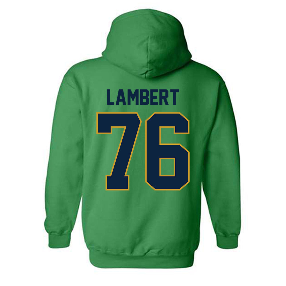 Notre Dame - NCAA Football : Guerby Lambert - Classic Shersey Hooded Sweatshirt-1