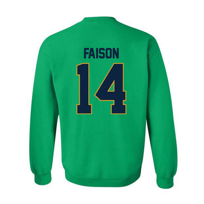 Notre Dame - NCAA Men's Lacrosse : Jordan Faison - Classic Shersey Crewneck Sweatshirt-1
