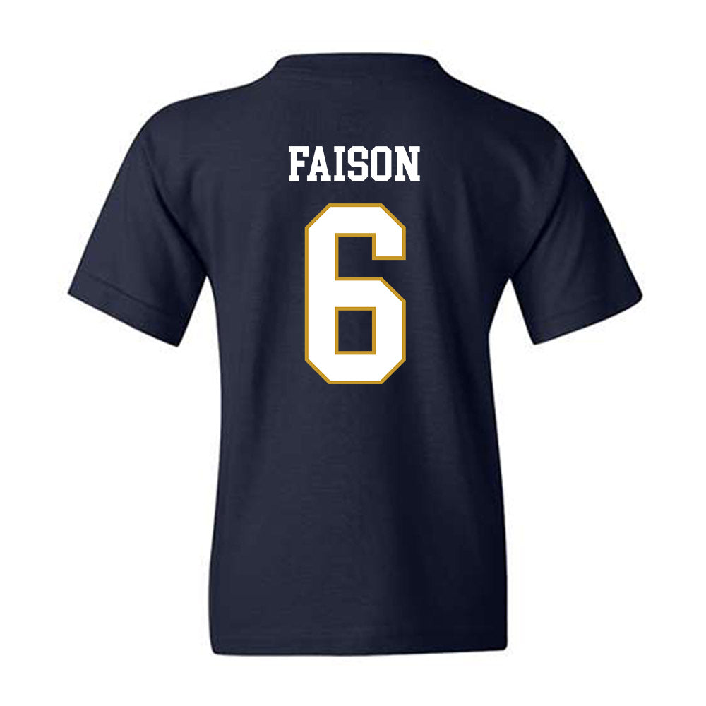 Notre Dame - NCAA Football : Jordan Faison - Classic Fashion Shersey Youth T-Shirt-1