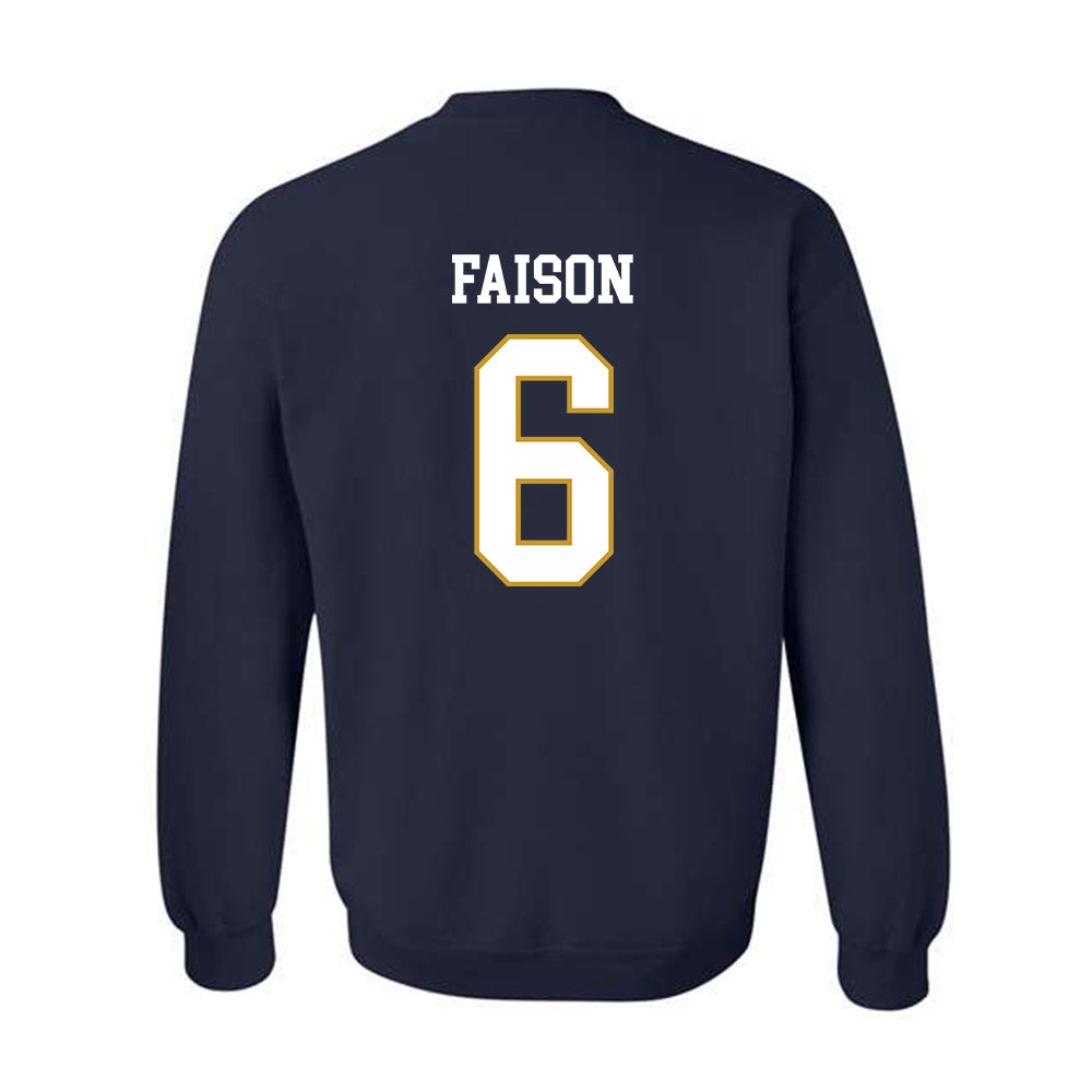 Notre Dame - NCAA Football : Jordan Faison - Classic Fashion Shersey Crewneck Sweatshirt-1