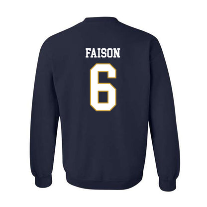 Notre Dame - NCAA Football : Jordan Faison - Classic Fashion Shersey Crewneck Sweatshirt-1