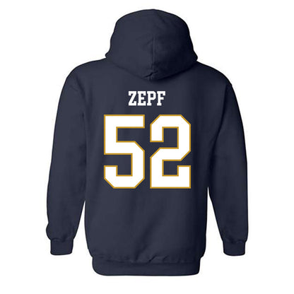 Notre Dame - NCAA Men's Lacrosse : Alex Zepf - Classic Fashion Shersey Hooded Sweatshirt-1