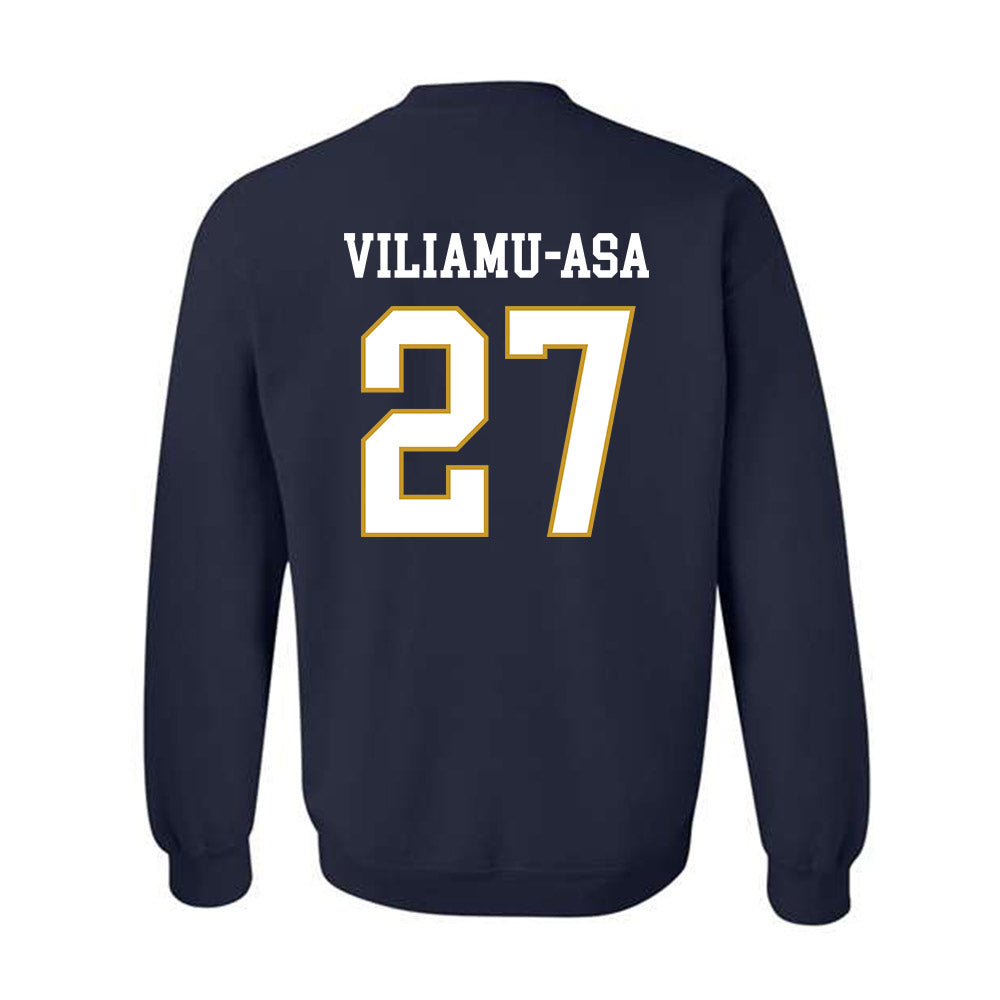 Notre Dame - NCAA Football : Kyngstonn Viliamu-Asa - Classic Fashion Shersey Crewneck Sweatshirt-1