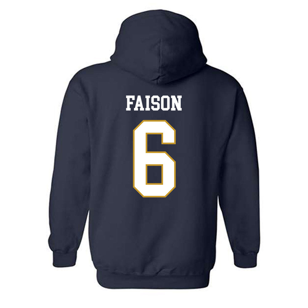 Notre Dame - NCAA Football : Jordan Faison - Classic Fashion Shersey Hooded Sweatshirt-1