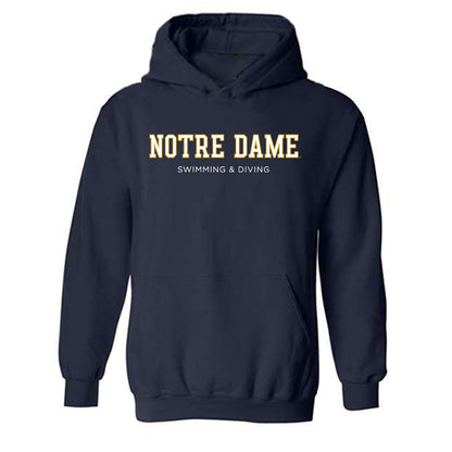 Notre Dame - NCAA Men's Swimming & Diving : Zack Oswald - Classic Fashion Shersey Hooded Sweatshirt-0