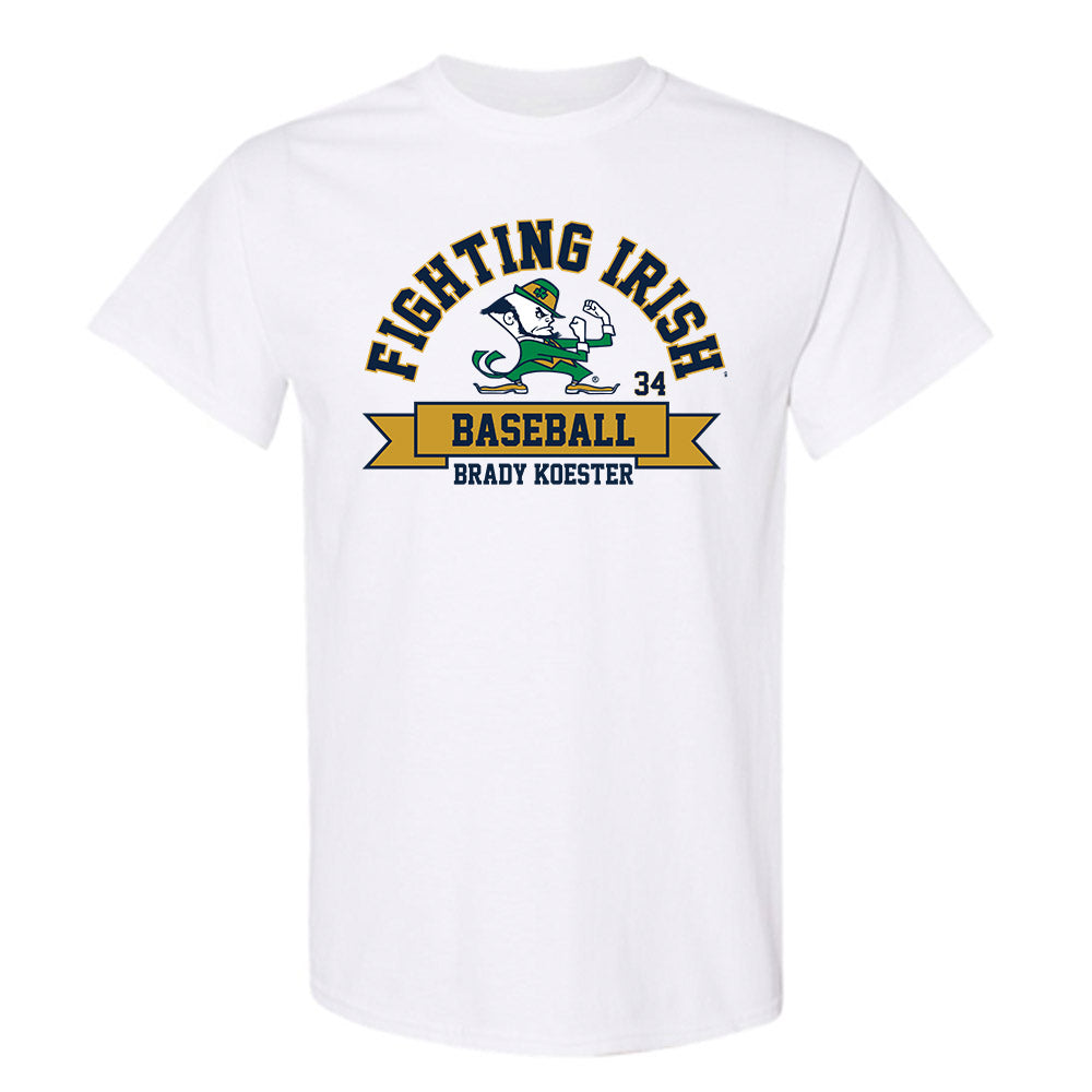 Notre Dame - NCAA Baseball : Brady Koester - Classic Fashion Shersey T-Shirt-0