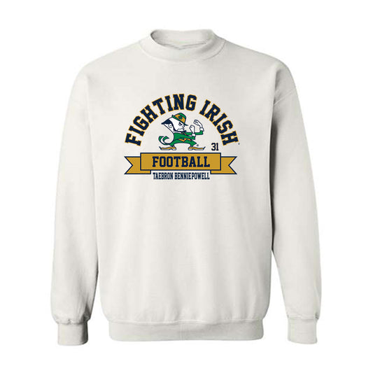 Notre Dame - NCAA Football : Taebron Bennie-Powell - Classic Fashion Shersey Crewneck Sweatshirt-0