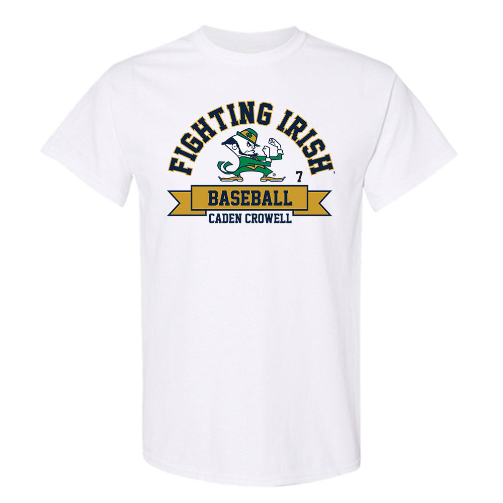 Notre Dame - NCAA Baseball : Caden Crowell - Classic Fashion Shersey T-Shirt-0