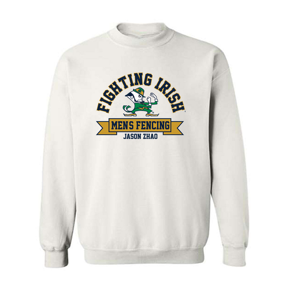 Notre Dame - NCAA Men's Fencing : Jason Zhao - Classic Fashion Shersey Crewneck Sweatshirt