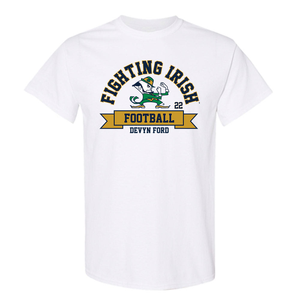 Notre Dame - NCAA Football : Devyn Ford - Classic Fashion Shersey T-Shirt-0