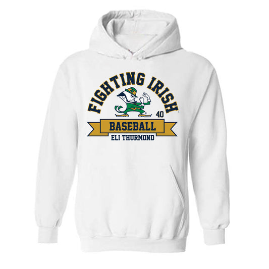 Notre Dame - NCAA Baseball : Eli Thurmond - Classic Fashion Shersey Hooded Sweatshirt-0